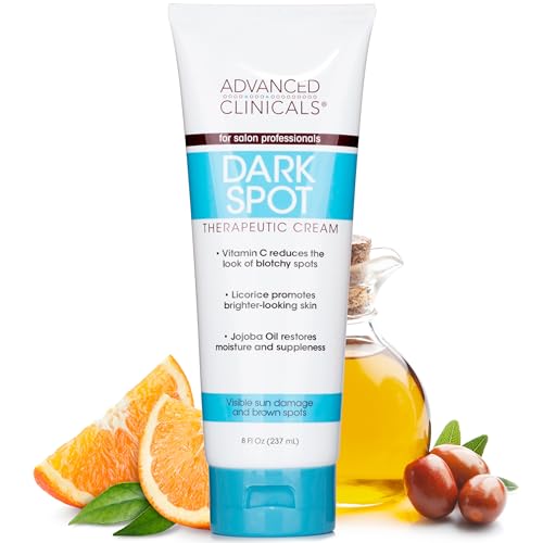 Advanced Clinicals Dark Spot Vitamin C Cream For Face, Hand & Body Lotion, Anti Aging Therapeutic Skin Care Moisturizer Lotion Reduces Appearance Of Age Spots, Blotchy Skin, & Wrinkles, Large 8 Fl Oz