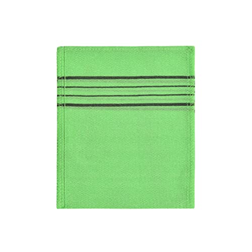 Sofrien Quality Korean Bath Exfoliating Washcloth Body Scrub Towels. Made in Korea (Green, 3 Pcs)