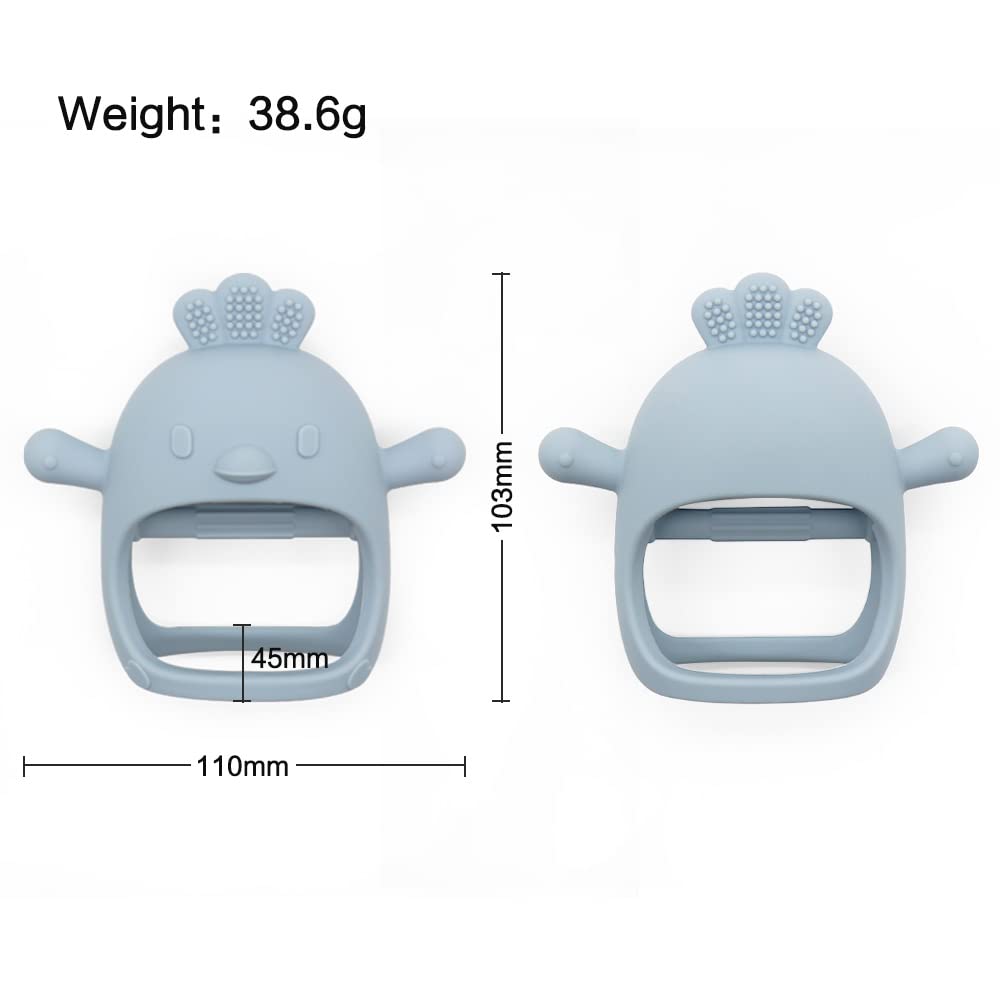 Infant Toys 0-6, Teething Toys 3-6 6-12 Months, Anti Drop Hand Teethers Baby Chew Toys for Teething Relief, Silicone Teether Pacifier Teething Mitten Newborn Toy 0 3 for Sucking Needs,BPA Free-Blue
