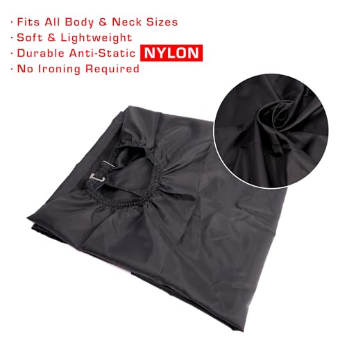 Red by Kiss Professional Hair Cutting Cape, Big Size All Purpose Salon Cape, Barber Hairdressing Cape, Adjustable Closure, Hair Cutting Accessories (Black)