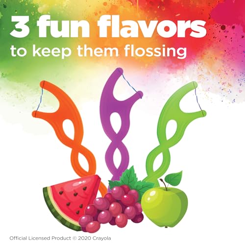 GUM Twistables Kids Flossers with Fluoride - Designed for Little Hands - Three Fun Fruit Flavors - Easy to Use Kids Floss Picks for Children Ages 3+, 90 Count (Pack of 2)
