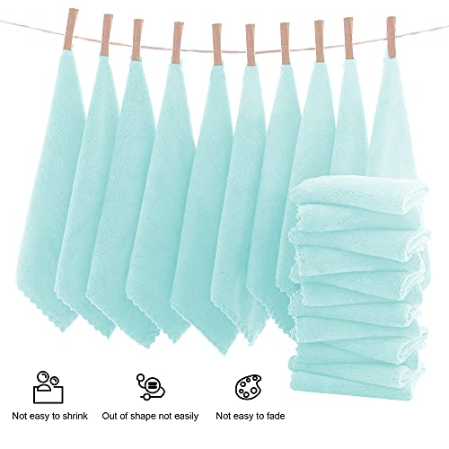 MOONQUEEN Ultra Soft Premium Washcloths Set - 12 x 12 inches - 24 Pack - Quick Drying - Highly Absorbent Coral Velvet Bathroom Wash Clothes - Use as Bath, Spa, Facial, Fingertip Towel (Frozen Blue)