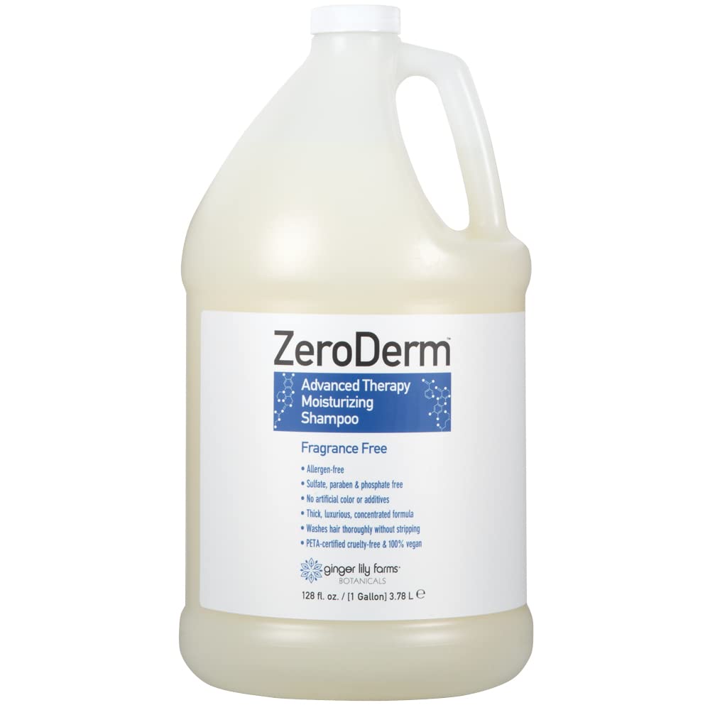 Ginger Lily Farms Botanicals ZeroDerm Advanced Therapy Body Wash + Shampoo + Conditioner Bundle, 1 Gallon Each