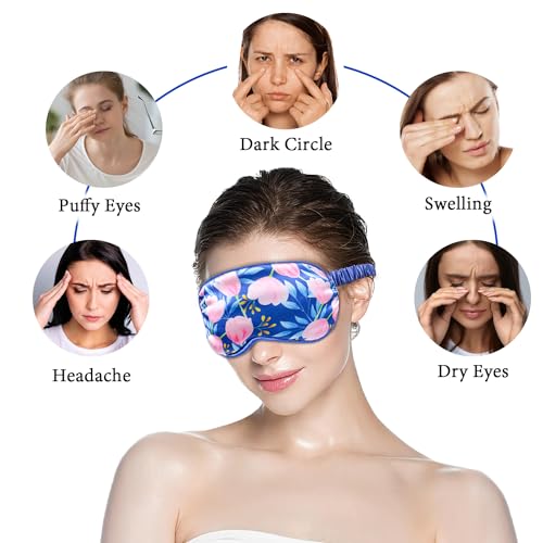Cooling Eye Mask, Gel Eye Mask for Dark Circles, Migraines, Eye Surgery, Warm Compress for Eyes, Eye Mask for Dry Eyes, Blepharitis & Stye Eye Treatment, 3 in 1 Weighted Eye Mask for Sleeping(Blue)