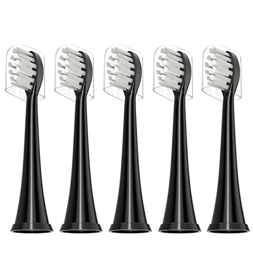Replacement Toothbrush Heads Compatible with TAO Clean Electric Toothbrush Replacement Heads,5 Pack (Black)