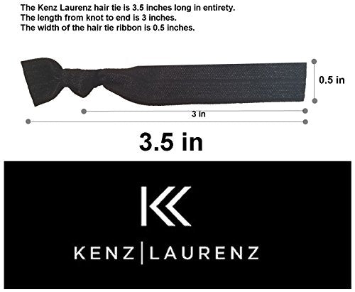 Kenz Laurenz 100 Hair Ties No Crease Ribbon Elastics Ouchless Ponytail Holders Hair Bands (100 Hair Ties-Neutral Tones)