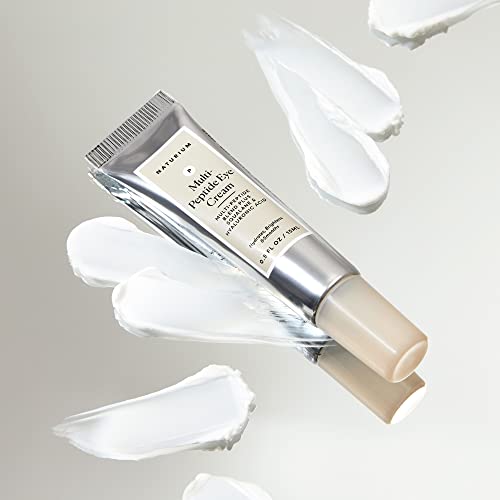 Naturium Multi-Peptide Eye Cream, Smoothing & Anti-Aging Skincare, with Squalene & Hyaluronic Acid, 0.5 oz