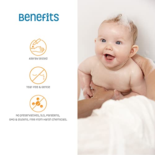 Nature's Baby Shampoo, Face & Body Wash 8 oz - Formulated for Problem and Sensitive Skin, pH Neutral. No Sulfate or Artificial Fragrances - Vanilla Tangerine