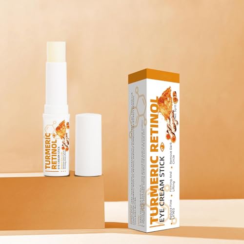 LINEDSON Retinol Eye Cream Anti Aging, Turmeric moisturizer Eye Balm Stick Hydrating Retinol Eye Cream Stick for Dark Circles and Puffiness Fine Lines 5g