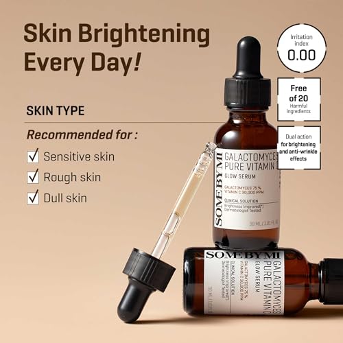 SOME BY MI Galactomyces Pure Vitamin C Glow Serum - 1.01Oz, 30ml - Korean Vitamin C Face Serum for Glow Glass Skin - Dark Spot Correcting Serum with Skin Texture and Elasticity Care - Korean Skin Care