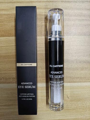 Caffeine Eye Cream for Puffiness & Dark Circles, Under Eye Cream for Puffy Eyes, Eye Bags & Wrinkles, 1 PCS Anti Aging Eye Serum with Under Eye Roller, Reduces Fine Lines & Moisturize Skin.
