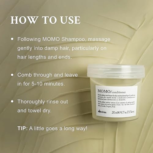 Davines MOMO Moisturizing Shampoo & Conditioner for Dry, Dehydrated Hair, Add Softness & Shine, Detangling Formula, 8.45 & 8.77 fl. oz.