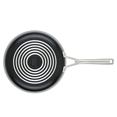 KitchenAid Hard Anodized Induction Nonstick Frying Pan Set With Lid, 3-Piece – 8 & 10 Inch Skillets, Durable, Even Heating, Dishwasher & Oven Safe, Easy-Clean, Matte Black