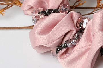 2 Pack Elegant Bling Boho Crystal Beads Hair Ties Hair Ropes String Of Beads Hair Scrunchies Elastics Ponytail Holders Hair Wrist Ties Bands Bracelets Hair Jewelry Hair Accessory for Show Gym Dance Party Gift for Girl Women (Wine Red)