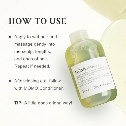 Davines MOMO Moisturizing Shampoo & Conditioner for Dry, Dehydrated Hair, Add Softness & Shine, Detangling Formula, 8.45 & 8.77 fl. oz.