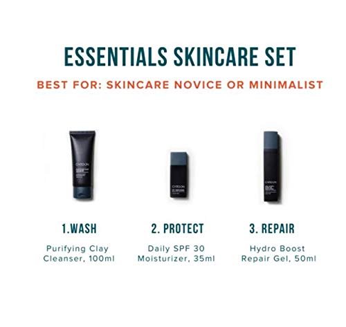 Cardon Men's Essentials Skincare Set: SPF Moisturizer, Face Wash, Anti-Aging Night Cream