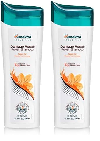 Himalaya Damage Repair Protein Shampoo, 2 Pack (13.53 Fl Oz / 400ml each) for Dry, Frizzy Hair, Repairs and Protects from Damage, Aloe Vera, Sesame Oil, Moisturizing, Unisex
