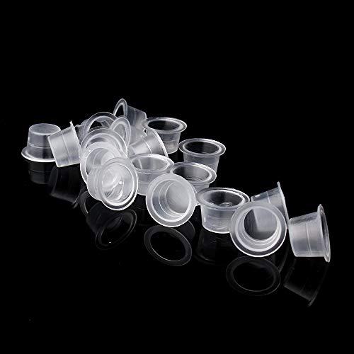 Disposable Tattoo Ink Cups-Medium 100pcs Disposable Plastic Tattoo Ink Caps Cups for Tattoo Ink Tattoo Supplies,Tattoo Kitsp Tattoo Accessory,Tattoo Ink,Tattoo Supplies,Tattoo Kits (#13mm—100pcs)