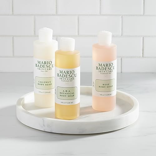 Mario Badescu AHA Botanical Body Wash Moisturizing, Clarifying and Gentle Exfoliating Body Wash for Brighter, Softer and Smoother Skin, Body Soap Infused with Glycolic Acid & Fruit Enzymes, 8 Fl Oz