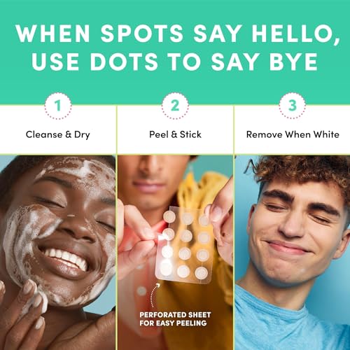 Dots for Spots Micro Dot Pimple Patches (Pack of 9) - Niacinamide Formula for Face and Body - Discreet Design, Fast-Acting, Vegan & Cruelty-Free Korean Skin Care