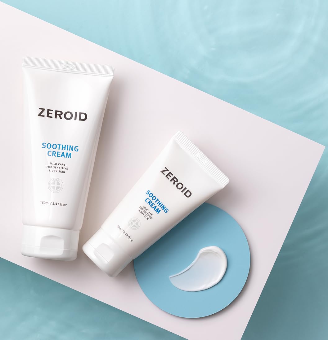 ZEROID | Soothing Cream | Face Moisturizer for Sensitive Skin | Face Cream for Skin Barrier Repair | Facial Lotion for Soothing & Calming | Dermocosmetic Lotion | Korean Skin Care | 5.41 fl oz (160ml)