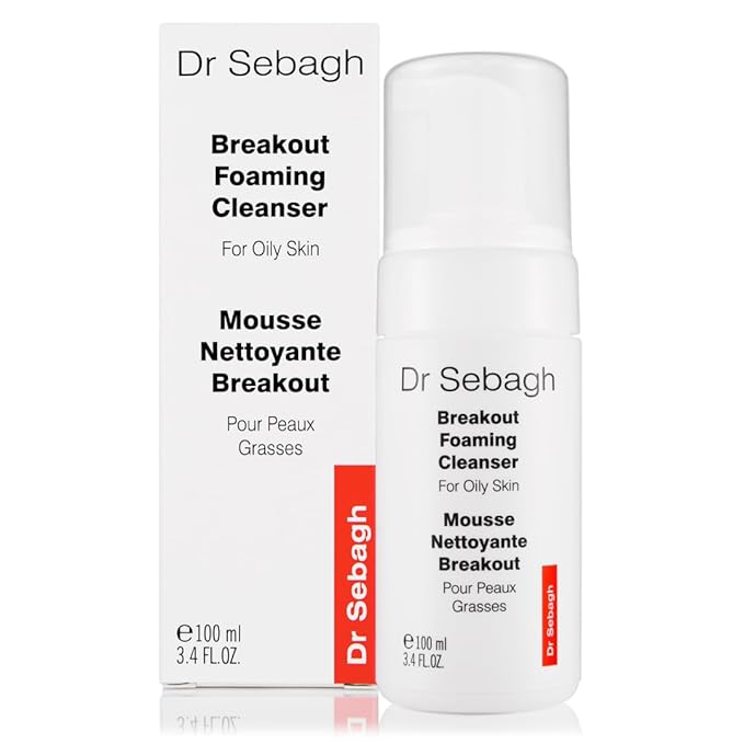 Dr Sebagh Breakout Foaming Cleanser (3.4 fl oz) - Face Wash for Acne Prone/Oily Skin - Purifies, Clears & Hydrates - Foam Face Wash for Oily Skin - Deep Pore Cleanser - Travel Size Facewash
