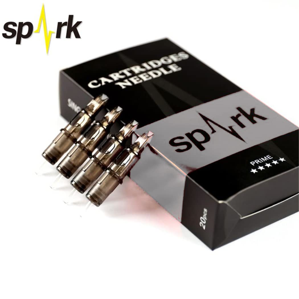 Tatmax International (1RL) 20PCS Spark Disposable Premium Tattoo Cartridge Needles Standard #12 Needles Round Liners (1RL)