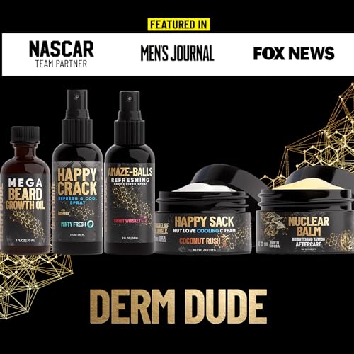 Derm Dude Power Pair, Anti-Chafing Ball Cream, Butt Odor Neutralizing Spray, No More Jock-Itch, Ball Cooling Deodorant for Men, Odor Control, Booty Spray, Coconut Rush & Minty Fresh