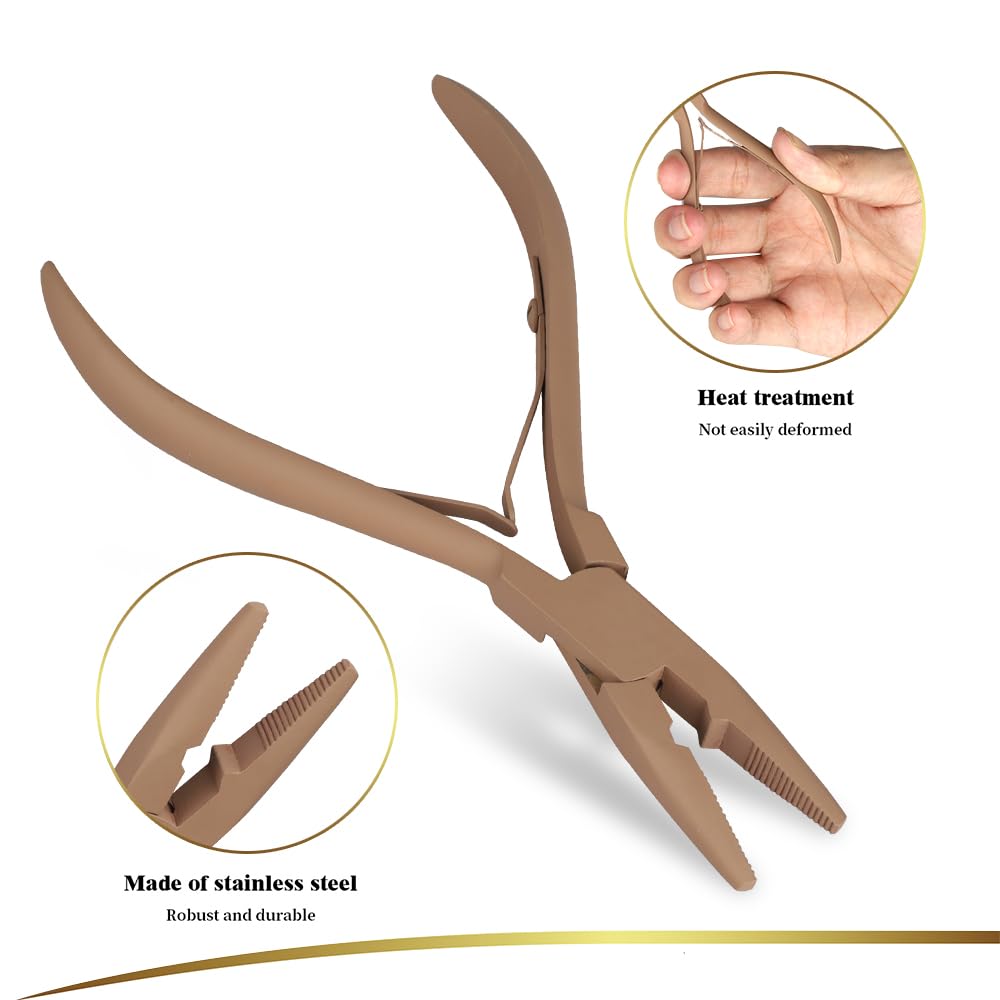 GlamorDove Hair Extension Tool Kit Microlink Pliers for Beads Feathers Extensions Loop Tools Dismountable Hair Threader Pulling Needle Micro Link Beads Closer