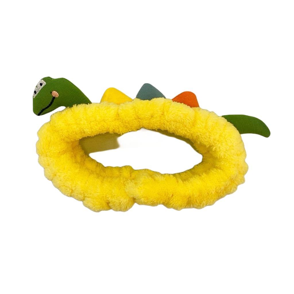 IQUQIXL Funny Dinosaur Headband Cute Animal Cat Duck Frog Dinosaur Snail Kawaii Spa Headband Hair Accessories for Washing Face Shower Sports Beauty Skincare (Style 22)