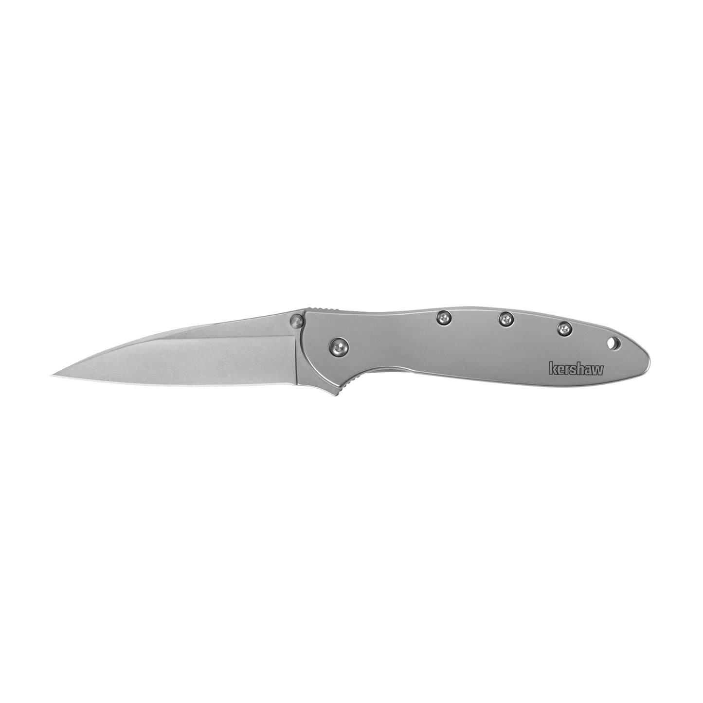 Kershaw Leek Pocket Knife, 3" 14C28N Stainless Steel Drop Point Blade & Smith's CCKS 2-Step Knife Sharpener - Yellow - 2-Step Preset Coarse & Fine Slots