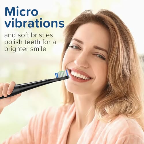 Harobey Replacement Toothbrush Heads 10 Pack Compatible with Bitvae Daily D2 Rechargeable Toothbrush, for D2 Toothbrush Heads Refills, Black