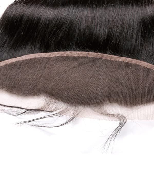Feibin 13x4 Lace Frontal Closure Ear To Ear Free Part lace Closure Brazilian Silky Straight Frontal Human Hair Extension Pre-Plucked Frontal Closure Natural Color 12 Inch Christmas Decorations