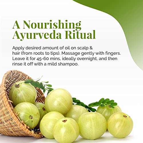 Life & Pursuits Amla Brahmi Oil for Hair and Scalp Nourishment - 3.4 Oz Natural Indian Ayurvedic Blend with Coconut, Castor, Sesame, Triphala, Gotukola for Healthy, Shiny Hair