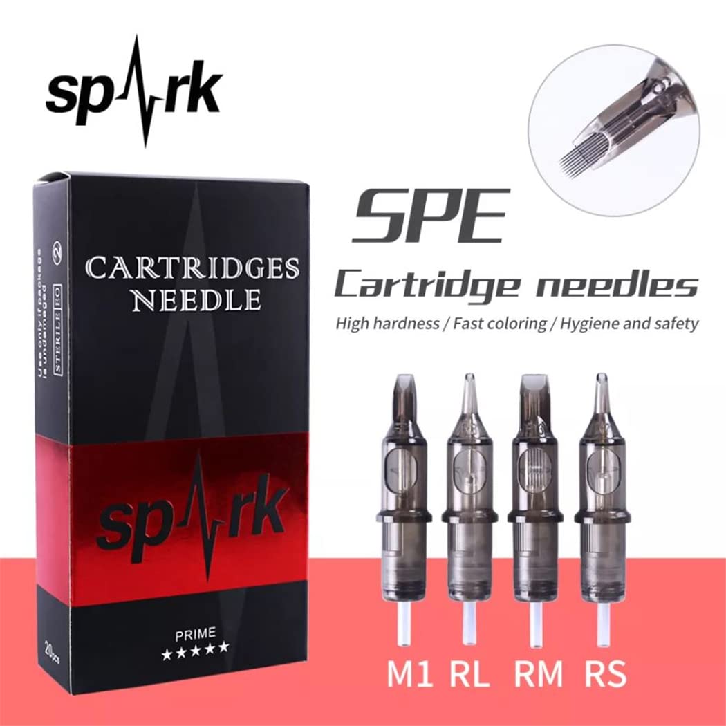 Tatmax International 20PCS Spark Disposable Premium Tattoo Cartridge Needles Standard #12 Needles Round Magnum (5RM)