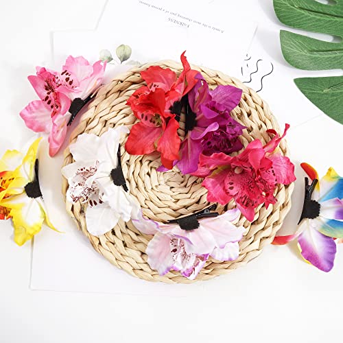 CLLOT Hair Clip, Double Flower Orchid Alligator Clips for Women, Premium Quality Fabric for Girls, Widely Application, Must-Have Hair Accessories (10 Pieces)