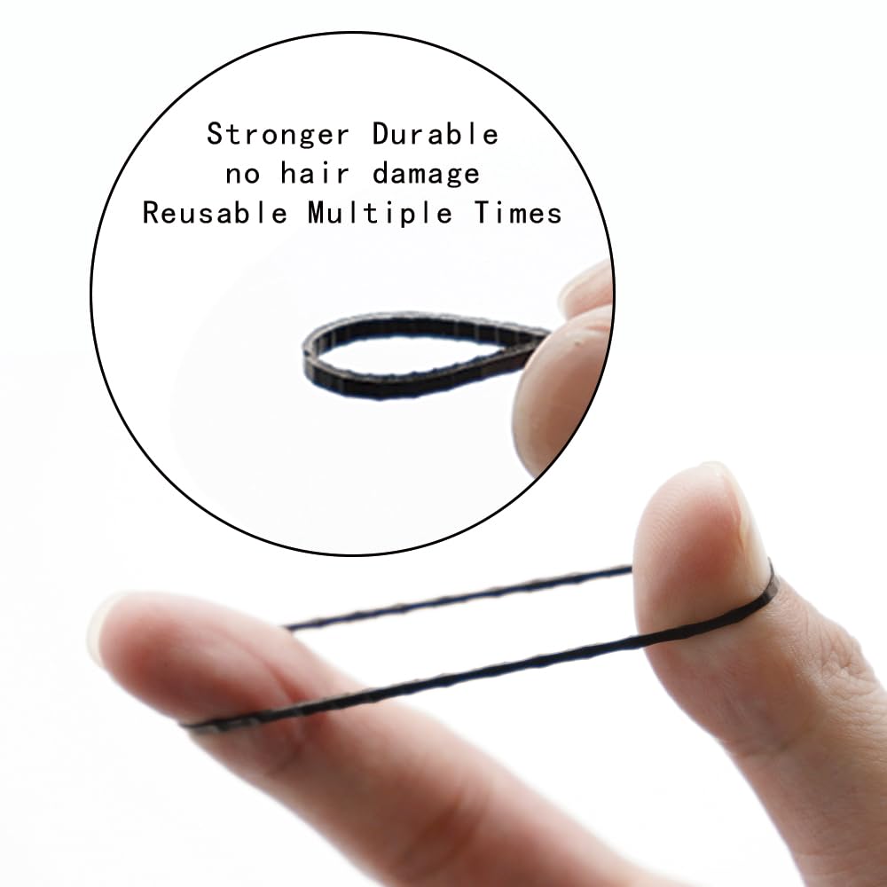 Dofash Hair Ties for Women's Hair, 2 * 75MM Polybands Hair Elastics, 200pcs (Black)