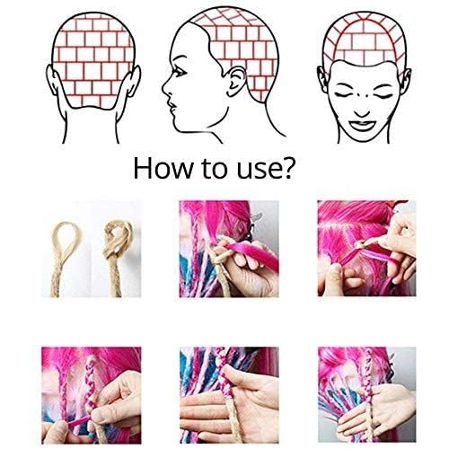 Kraler 24 inch 40 Strands Thick Dreadlock Extensions, SE Ombre Blue Crochet Dreadls Extensions of Synthetic Hair 1cm Width Hip Hop Style Dreadlock for Girls