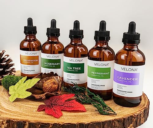 velona Cedarwood Essential Oil 4 Fl Oz | Therapeutic Grade 100% Pure and Natural | for Aromatherapy Diffuser, Massage, Skincare, Haircare, Soapmaking