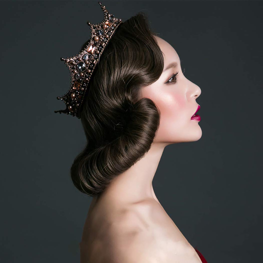 Bmirth Wedding Crown and Tiara Gold Crystal Bridal Princess Queen Crown Baroque Rhinestone Tiaras Hair Accessories for Women and Girls (style 4)