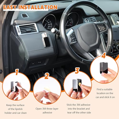 Likesing Car Chapstick Holder, Acrylic Black Car Chap Upright Lip Balm Holder for Interior Car, Work Computer Side Lipstick Organizer Case Accessories Mount for Women Auto Vehicle SUV