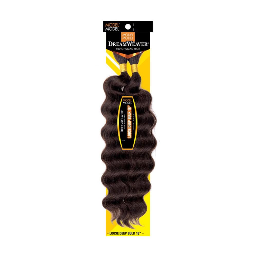 MODEL MODEL DREAM WEAVER Human Hair Braid LOOSE DEEP BULK 18" (1 Jet Black)