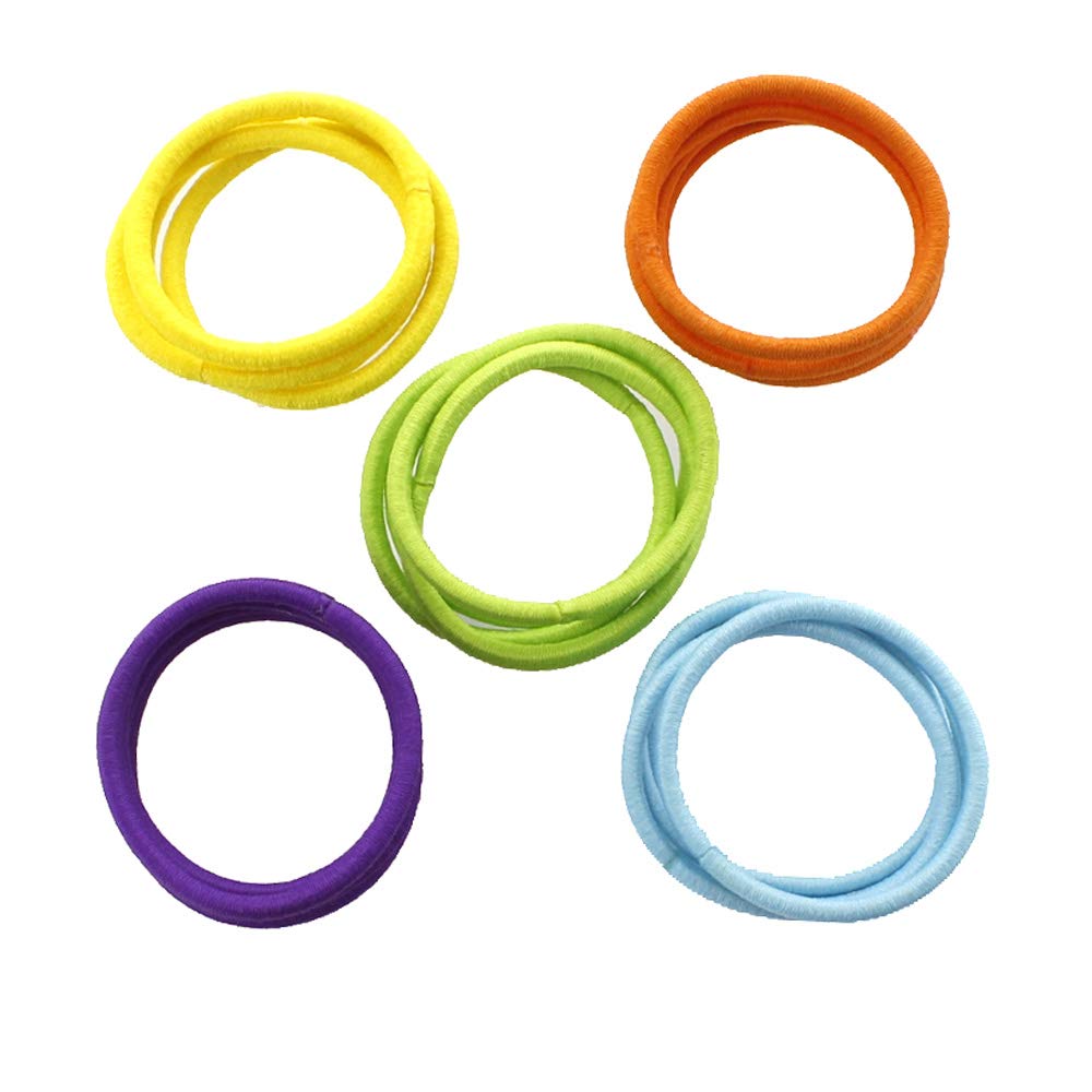 My Lello Hair Elastics Hair Ties, Professional Grade Ponytail Holders - 60 Pack Variety Neutral A
