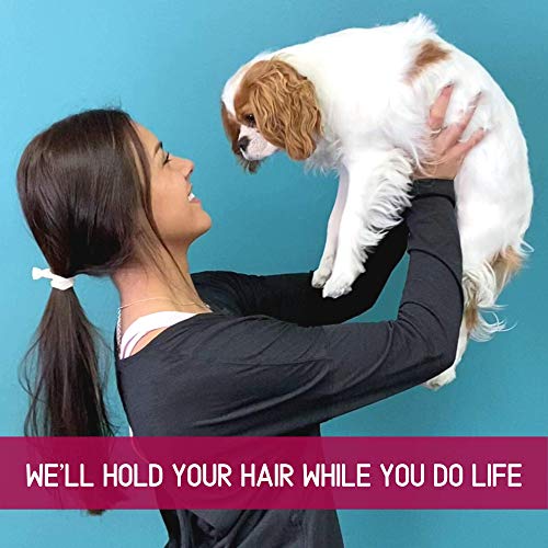 Kenz Laurenz 100 Hair Ties No Crease Ribbon Elastics Ouchless Ponytail Holders Hair Bands (100 Hair Ties-Neutral Tones)