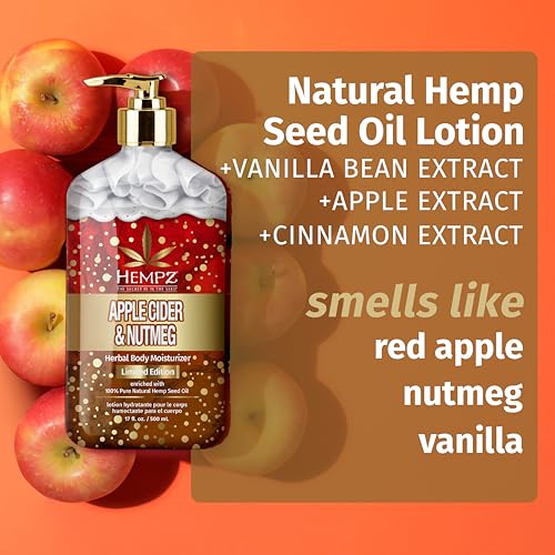 Hempz Limited Edition 17 oz Apple Cider & Nutmeg and Pumpkin Spice & Vanilla Chai Fall Body Lotions - Hydrating Moisturizers for Dry or Sensitive Skin
