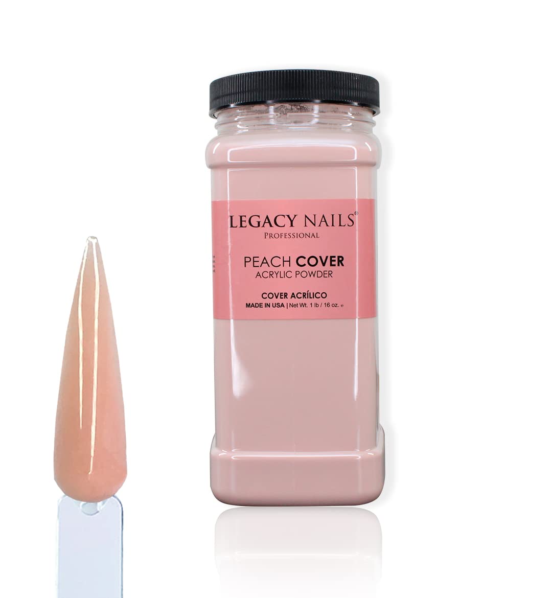 Legacy Nails Professional Cover Acrylic Powder, 1 Lb - Ideal For French Nail Art, Create Nail Art, Nail Extension That Provide a Healthy, Natural Look To Nails (COVER PEACH)