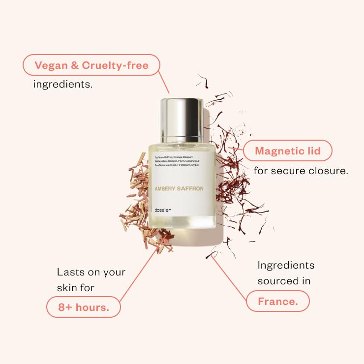 Dossier - PACK of 2 - Eau de Parfum - Floral Marshmallow (1.7 Fl Oz) - Ambery Saffron (1.7 Fl Oz) - Perfume Luxury - Pure Infused - Paraben Free - Vegan - Feminin - For Women