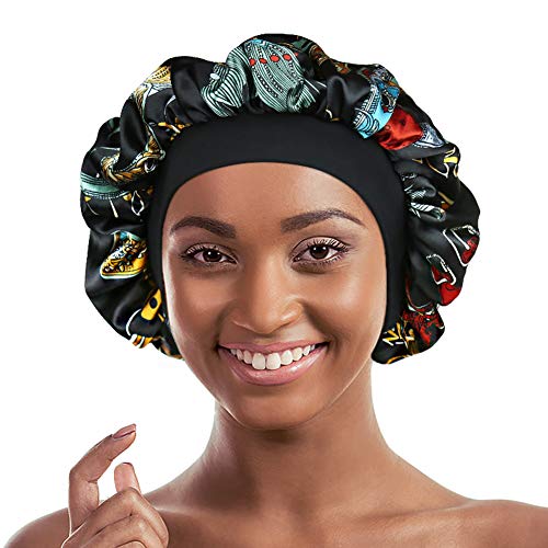 Satin Bonnet for Sleeping Double Layer Night Cap with Soft Elastic