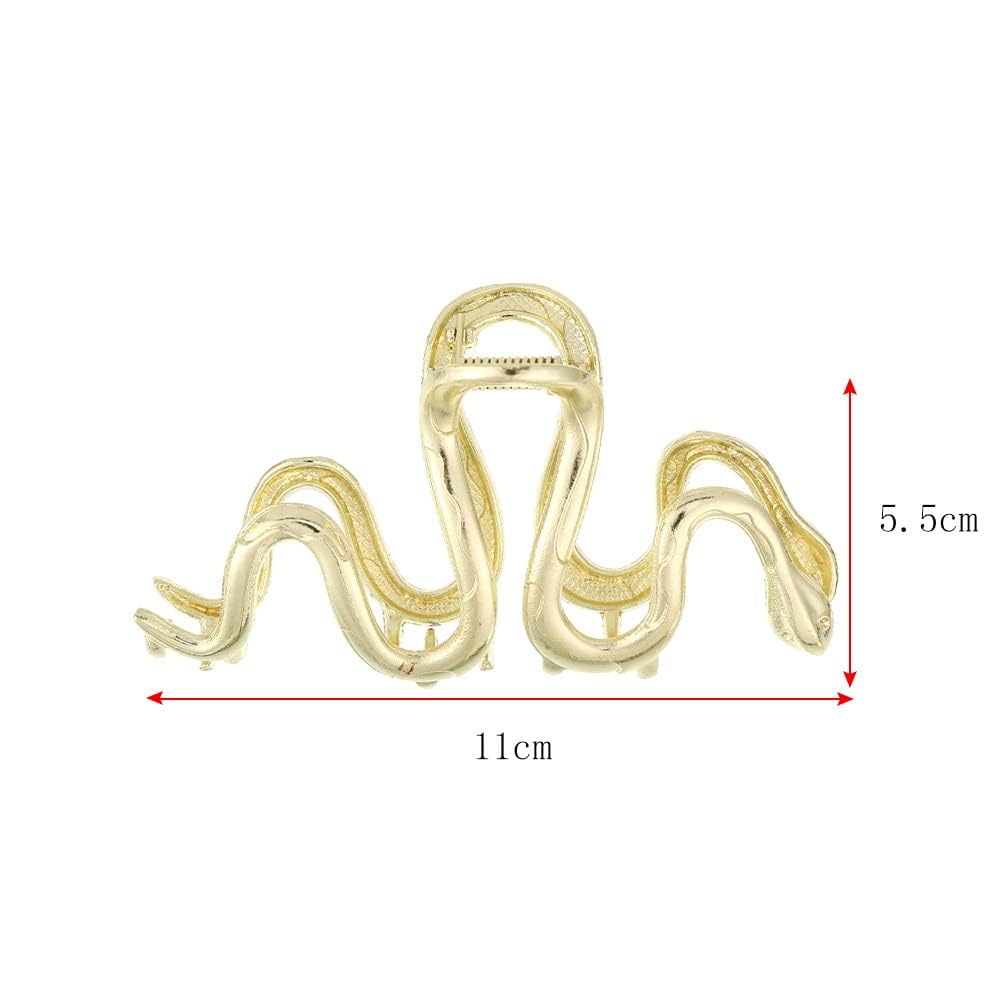 IQUQIXL Snake Hair Claw Clips for Women, Metal Butterfly Spider Lily of the Valley Flower Silver Hair Clip Elegant Snake Design Large Hair Clamps for Thick Hair Accessories (Style 2)