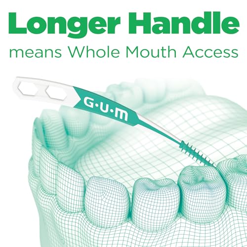 GUM Soft-Picks Advanced, Easy to Use Dental Picks for Teeth Cleaning and Gum Health, Disposable Interdental Brushes with Convenient Carry Case, Dentist Recommended Dental Picks, 60ct